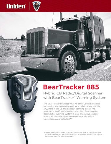 راديو Uniden Bearcat 880 CB مع 40 قناة وشاشة LCD كبيرة سهلة القراءة بـ 7 ألوان مع إضاءة خلفية ومكبر صوت للاتصالات الخارجية Bearcat بقدرة 15 وات (BC15). تصميم متين وقوي in Kuwait