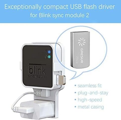 256GB USB Flash Drive for Blink Sync Module 2 with Outlet Wall Mount(2Pack) | Reliable Local Storage, Space-Saving Sync Module 2 Mount, No Drilling, Portable & Flexible, Fits Blink Outdoor Indoor System in Saudi Arabia