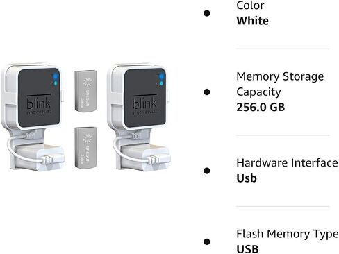 256GB USB Flash Drive for Blink Sync Module 2 with Outlet Wall Mount(1Pack) | Local Video Storage, Space-Saving Holder with Short Cable, No Messy Wires, Sturdy & Secure for Blink Outdoor Indoor System in Kuwait