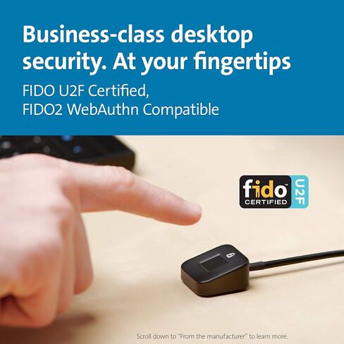 مفتاح قراءة البصمة لجهاز الكمبيوتر المكتبي مع USB من كنسينغتون- موثق من ويندوز Hello وفيدو يو 2 اف وفيدو2 (K62330Ww) in Kuwait