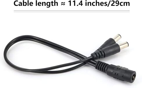 ISEEUSEE DC 2 Way Splitter Power، 1 أنثى إلى 2 ذكر محول طاقة Y Splitter 5.5 × 2.1 مم كابل 12 فولت 1 إلى 2 قابس لكاميرات المراقبة CCTV/DVR NVR/شريط إضاءة LED - عبوتان in Kuwait