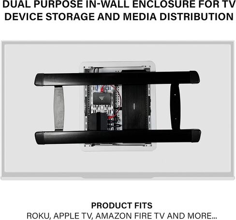 Legrand - OnQ 17 Inch Structured Media Enclosure, Electrical Box, Cable Management Box Dual Purpose In Wall Enclosure for TV Device Storage and Media Distribution, Recessed Media Box, White, ENP1700NA in Kuwait
