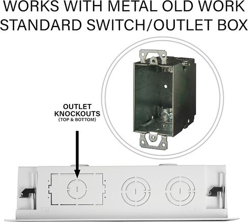 Legrand - OnQ 17 Inch Structured Media Enclosure, Electrical Box, Cable Management Box Dual Purpose In Wall Enclosure for TV Device Storage and Media Distribution, Recessed Media Box, White, ENP1700NA in Kuwait