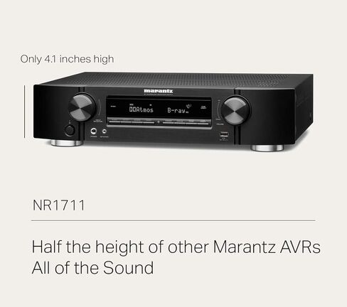 جهاز استقبال Marantz NR1711 8K Slim 7.2 Channel Ultra HD AV (موديل 2020) - واي فاي، بلوتوث، HEOS مدمج، Alexa وأتمتة المنزل الذكي - مقاطع فيديو 8K وبث متعدد الغرف in Kuwait