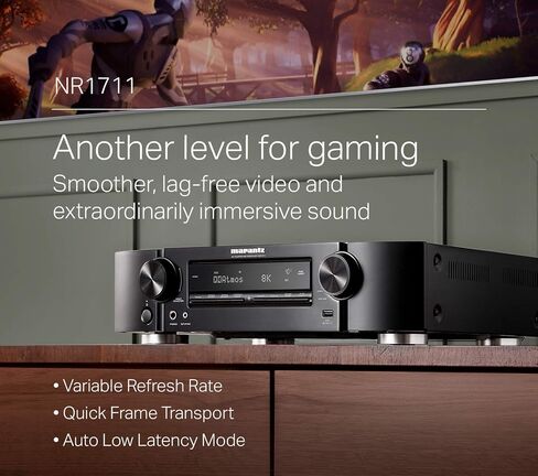 جهاز استقبال Marantz NR1711 8K Slim 7.2 Channel Ultra HD AV (موديل 2020) - واي فاي، بلوتوث، HEOS مدمج، Alexa وأتمتة المنزل الذكي - مقاطع فيديو 8K وبث متعدد الغرف in Kuwait