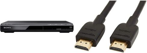 Sony DVPSR510H DVD Player, with HDMI port (Upscaling) & Amazon Basics High-Speed HDMI Cable, 3 Feet, 1-Pack in Saudi Arabia