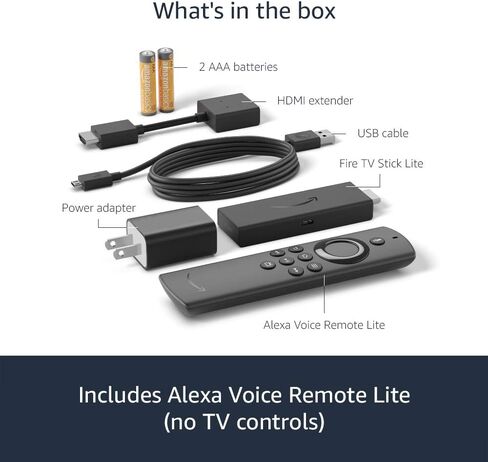 Fire TV Stick Lite مُجدد معتمد مع Alexa Voice Remote Lite (بدون أدوات تحكم في التلفزيون) | جهاز بث HD | إصدار 2020 in Kuwait