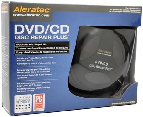 Aleratec DVD CD Motorized Disc Repair Plus System | Repairs up to 99% Scratched Discs | DVD Cleaner for Player | Includes Cleaning Solution in Saudi Arabia