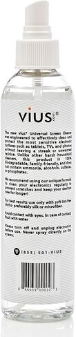 مجموعة منظف الشاشة - بخاخ منظف الشاشة المتميز من vius لأجهزة تلفزيون LCD LED وأجهزة الكمبيوتر المحمولة والأجهزة اللوحية والشاشات والهواتف والشاشات الإلكترونية الأخرى - ينظف بصمات الأصابع والغبار والزيوت بلطف (سفر بحجم 2 أونصة) in Kuwait