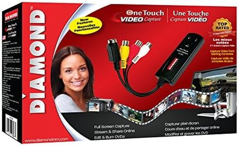 Diamond Multimedia VC500ST One Touch Standalone Digital Converter: Capture/Record Video from VHS, HI8, Camcorder, Set Top box or any source with Composite/S-Video RCA AV outputs in Kuwait