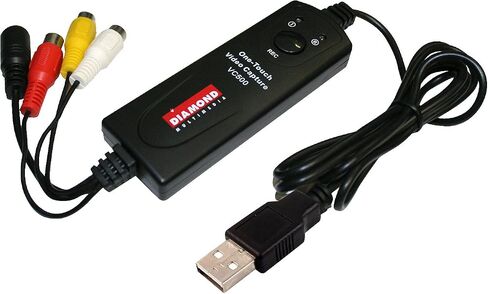 Diamond Multimedia VC500ST One Touch Standalone Digital Converter: Capture/Record Video from VHS, HI8, Camcorder, Set Top box or any source with Composite/S-Video RCA AV outputs in Kuwait