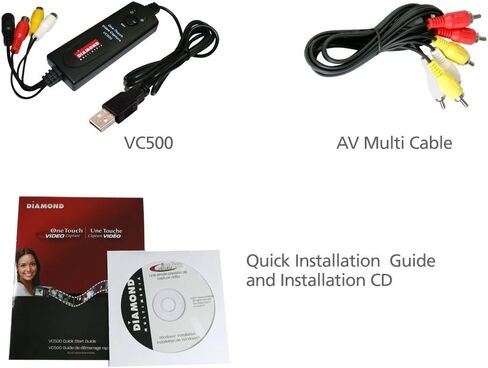Diamond Multimedia VC500ST One Touch Standalone Digital Converter: Capture/Record Video from VHS, HI8, Camcorder, Set Top box or any source with Composite/S-Video RCA AV outputs in Kuwait