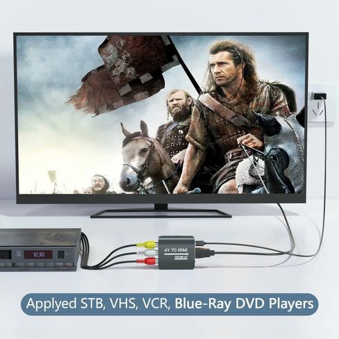 RCA to HDMI Converter,AV to HDMI for Xbox,PS One,PS2,PS3,N64,Wii,VCR,VHS,STB,Blue-Ray DVD Players,TV, Support 720p,1080p in Saudi Arabia