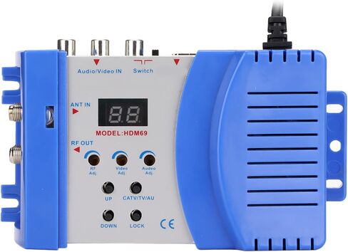 HDM69L Digital RF Modulator, PAL NTSC Format Drive HDMI to RF Modulator Converter, VHF UHF Amplifier for Satellite Receivers,Video Cameras,Video Game Consoles,VCR(Blue) in Saudi Arabia