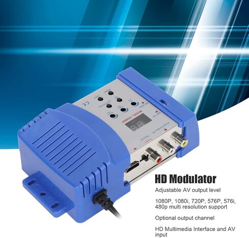 HDM69L Digital RF Modulator, PAL NTSC Format Drive HDMI to RF Modulator Converter, VHF UHF Amplifier for Satellite Receivers,Video Cameras,Video Game Consoles,VCR(Blue) in Saudi Arabia
