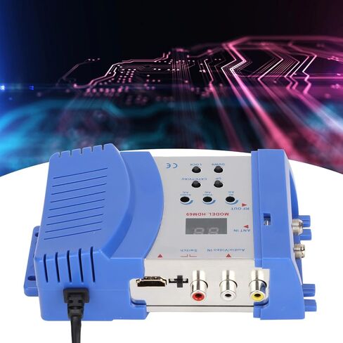 HDM69L Digital RF Modulator, PAL NTSC Format Drive HDMI to RF Modulator Converter, VHF UHF Amplifier for Satellite Receivers,Video Cameras,Video Game Consoles,VCR(Blue) in Saudi Arabia