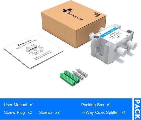 Coaxial Cable Splitter 5-2500MHz,Work with CATV, Satellite TV,Antenna System and MoCA Configurations (3way) in Saudi Arabia