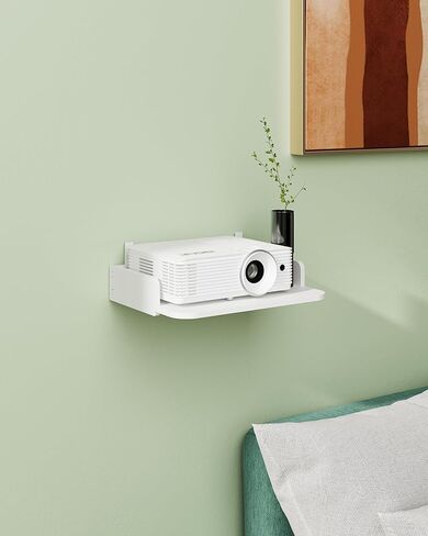 AREAJD رف جهاز عرض صغير صغير / رف مودم / رف جهاز التوجيه / حامل جدار جهاز التوجيه / حامل صندوق كابل على الحائط، جهاز عرض مثبت على الحائط عائم، رف جهاز عرض للجدار، حامل حامل جهاز عرض ملحقات بيضاء in Kuwait