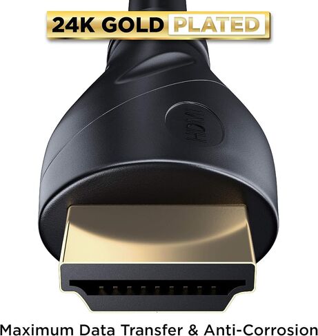 PowerBear 4K HDMI Cable 10 ft | High Speed, Rubber & Gold Connectors, 4K @ 60Hz, Ultra HD, 2K, 1080P, & ARC Compatible for Laptop, Monitor, PS5, PS4, Xbox One, Fire TV, Apple TV & More… in Saudi Arabia