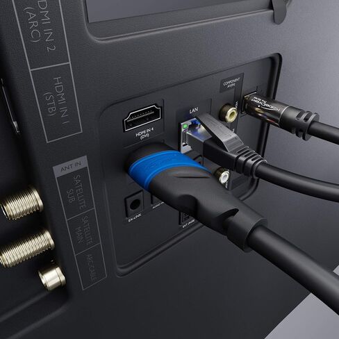 HDMI Cable 8K / 4K – 0.5ft – with A.I.S Shielding – Designed in Germany (supports all HDMI devices like PS5, Xbox, Switch – 8K@60Hz, 4K@120Hz, High Speed HDMI cord with Ethernet, black) by CableDirect in Saudi Arabia