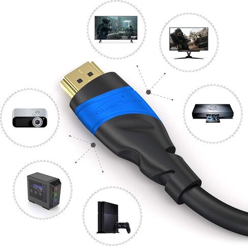 HDMI Cable 8K / 4K – 0.5ft – with A.I.S Shielding – Designed in Germany (supports all HDMI devices like PS5, Xbox, Switch – 8K@60Hz, 4K@120Hz, High Speed HDMI cord with Ethernet, black) by CableDirect in Saudi Arabia