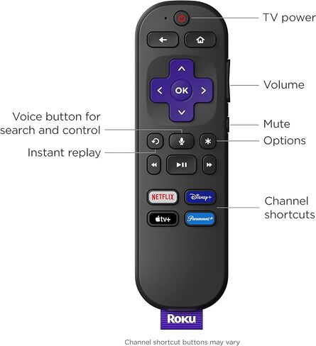Roku Voice Remote (الرسمي) لمشغلات Roku وRoku Audio وRoku TV in Kuwait