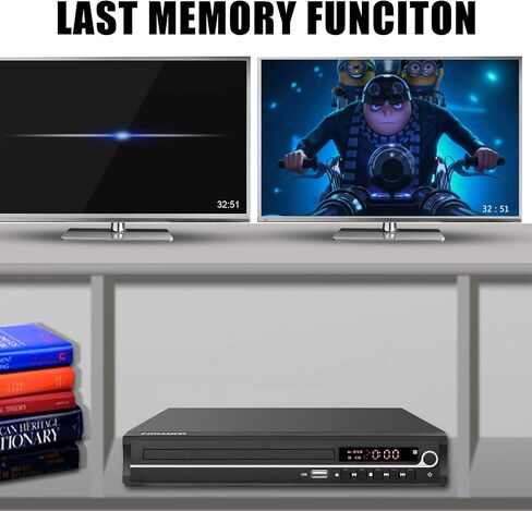 DVD Player,Foramor HDMI DVD Player for Smart TV Support 1080P Full HD with HDMI Cable Remote Control USB Input Region Free Home DVD Players in Saudi Arabia