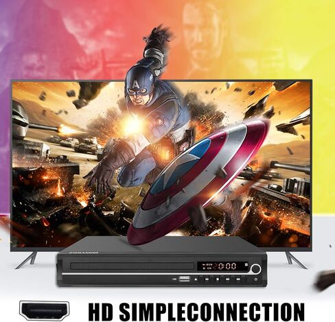 DVD Player,Foramor HDMI DVD Player for Smart TV Support 1080P Full HD with HDMI Cable Remote Control USB Input Region Free Home DVD Players in Saudi Arabia