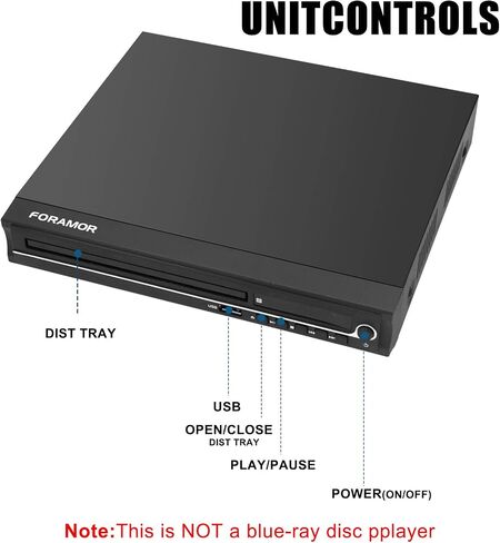 DVD Player,Foramor HDMI DVD Player for Smart TV Support 1080P Full HD with HDMI Cable Remote Control USB Input Region Free Home DVD Players in Saudi Arabia