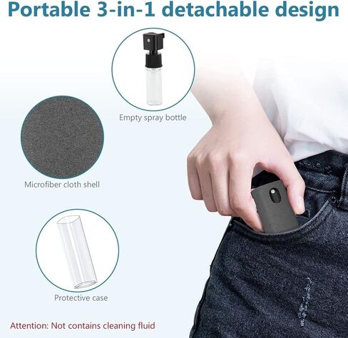 3Pcs Fingerprint Proof Screen Cleaner Tool, 3-in-1Touchscreen Mist Cleaner Spray,Fingerprint-Proof Spray Bottle and Wipe Cleaner for All Phones and Electronic,3 Colors in Kuwait