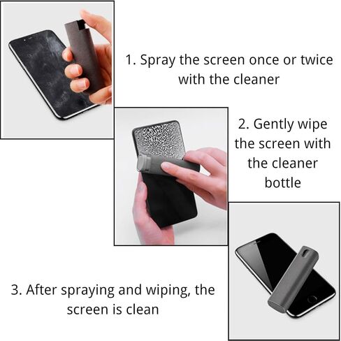 3Pcs Fingerprint Proof Screen Cleaner Tool, 3-in-1Touchscreen Mist Cleaner Spray,Fingerprint-Proof Spray Bottle and Wipe Cleaner for All Phones and Electronic,3 Colors in Kuwait
