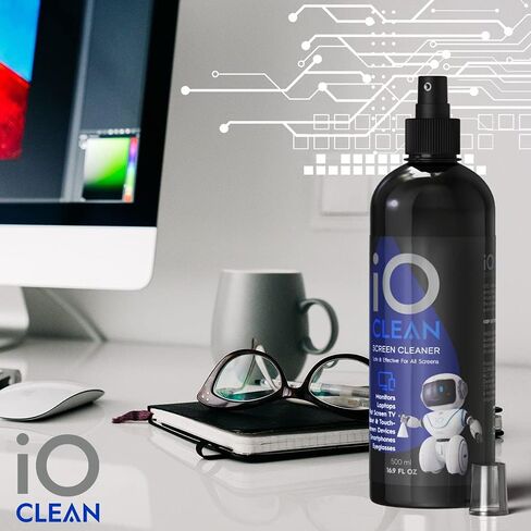 Screen Cleaner Spray (16oz) – Best Large Kit for LCD LED Matte TVs, Smartphones, iPads, Laptops, Touchscreens, Computer Monitors, Other Electronic Devices – Microfiber Cloth and 2 Sprayers Included in Saudi Arabia