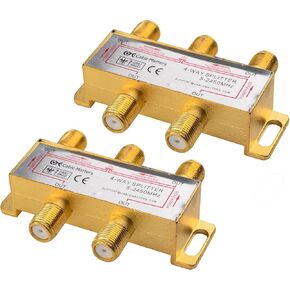 Cable Matters 2-Pack 2.4 Ghz 2 Way Coaxial Cable Splitter for STB TV, Antenna and MoCA Network - All Port Power Passing - Gold Plated and Corrosion Resistant