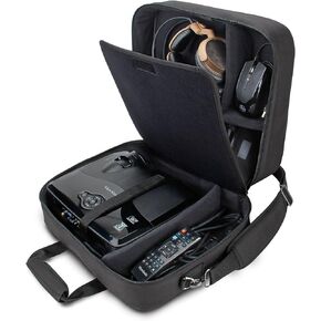 USA GEAR Projector Case - Portable Projector Bag Compatible with Epson Home Cinema 1060, GooDee 2020, YABER Y30, and More Movie Projectors - Scratch Resistant and Customizable Interior (Black) in Saudi Arabia