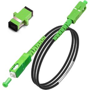 50ft (15 Meters) SC/APC to SC/APC Fiber Optic Internet Cable, Armored Single Mode Patch Cable, Fiber Optic Jumper Optical Patch Cord - SIMPLEX - 9/125um - OS1/OS2 Compatible, LSZH White in Saudi Arabia