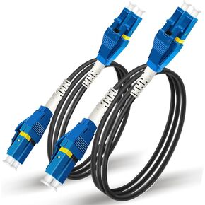 300 Meters Uniboot LC to LC Outdoor Armored Fiber Patch Cable, Low Friction Single Mode Duplex Fiber Optic Cable Jumper Optical Patch Cord, 9/125um, (OS1/OS2 Compatible), LSZH Black