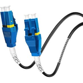300ft Uniboot LC to LC Outdoor Armored Fiber Patch Cable with Pulling Eye, Low Friction Single Mode Duplex Fiber Optic Cable Jumper Optical Patch Cord, 9/125um, (OS1/OS2 Compatible), LSZH Black in Saudi Arabia