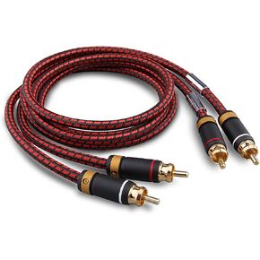 Auidophile 2RCA Male to 2RCA Male Stereo Audio Cable,Gold Plated | 4N Oxgen-Free Copper Core (3 Feet (1M)) in Kuwait
