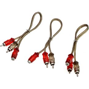 Conext Link Audio RCA Interconnect Cable Patch ذكر إلى ذكر OFC حلزوني جديلة (1.5FT، 3 عبوات) (13022) in Kuwait
