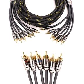 Elite Audio EA-PRO3 Professional Grade 3ft. 2-Ch Oxygen Free Copper RCA Cable - Brass Connectors, Triple Shielded Armor