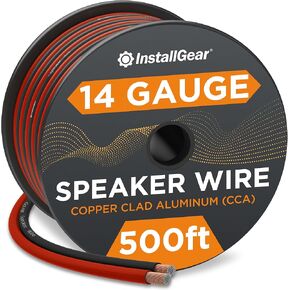 InstallGear 14 Gauge AWG 30ft Black Speaker Wire Cable - Great Use for Car Speakers Stereos, Home Theater Speakers, Surround Sound, Radio