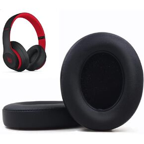 وسائد أذن بديلة متوافقة مع Beats Studio 3.0/2.0، أغطية أذن لسماعات الرأس مع رغوة ذاكرة عالية الكثافة، جلد ناعم، وسائد أذن بديلة لسماعات Beats المانعة للضوضاء