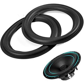 2pcs 6 inch / 156mm Perforated Rubber Speaker Foam Edge Surround Rings Replacement Parts for Speaker Repair or DIY (Black)