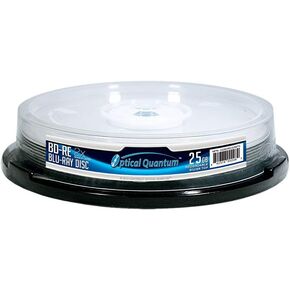 Optical Quantum 2X 25GB BD-RE Blu-ray Blank Disc, 10 Discs OQBDRE02NPS-10