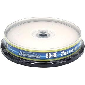 Optical Quantum 2X 25GB BD-RE Logo Top Blu-ray Blank Media - 10 Discs Cakebox OQBDRE02LT-10
