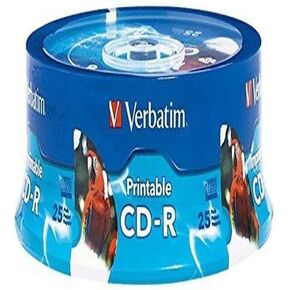 Verbatim CD-R Blank Discs 700MB 80 Minutes 52X Silver Inkjet Printable Surface - 50pk Spindle in Saudi Arabia
