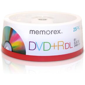 Memorex 8.5GB 8X Double Layer DVD+R 25pk Spindle