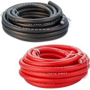 TOPSTRONGGEAR 0 Gauge 25ft Black and 25ft Red Power/Ground Wire True 0 AWG Power Wire-True Spec and Soft Touch Cable in Saudi Arabia