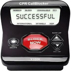 CPR V100K مانع المكالمات غير المرغوب فيها للهواتف الأرضية - أوقف جميع المكالمات غير المرغوب فيها بلمسة زر واحدة - مانع المكالمات الاحتيالية للهواتف المنزلية in Kuwait