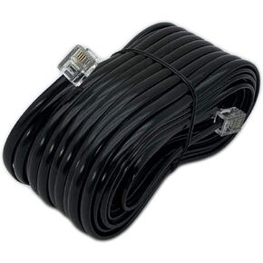 iMBAPrice 50 Feet Long Telephone Extension Cord Phone Cable Line Wire - Black in Saudi Arabia